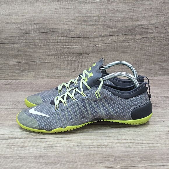 Nike Free 1.0 Cross Bionic Women's Size 9 Grey Neon Green Shoes (641530-200) - Picture 3 of 9